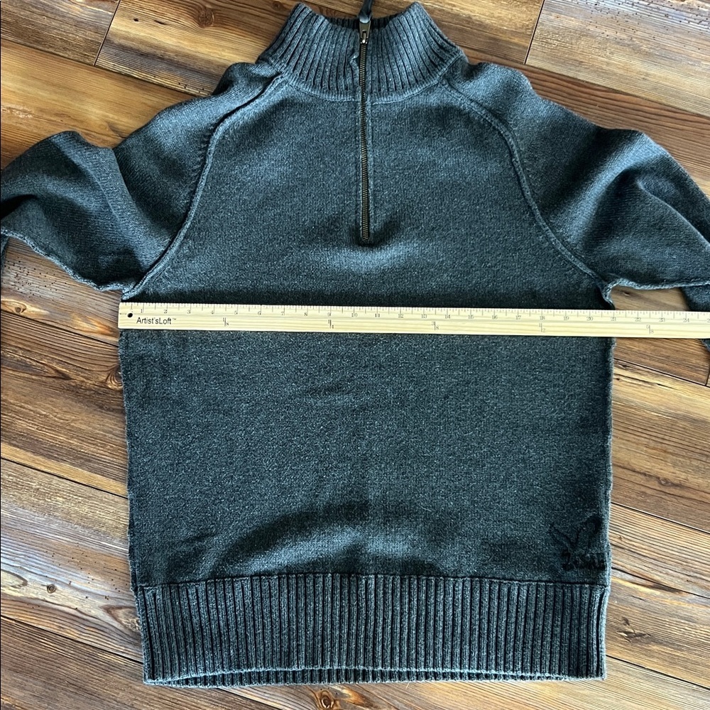 American Eagle Outfitters Dark Gray Quarter Zip Sweater Large - Picture 7 of 8